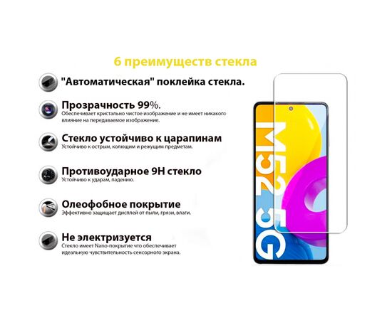 Скло захисне BeCover Samsung Galaxy M52 SM-M526 Crystal Clear Glass (706906), зображення 4 Скло захисне BeCover Samsung Galaxy M52 SM-M526 Crystal Clear Glass (706906), зображення 4