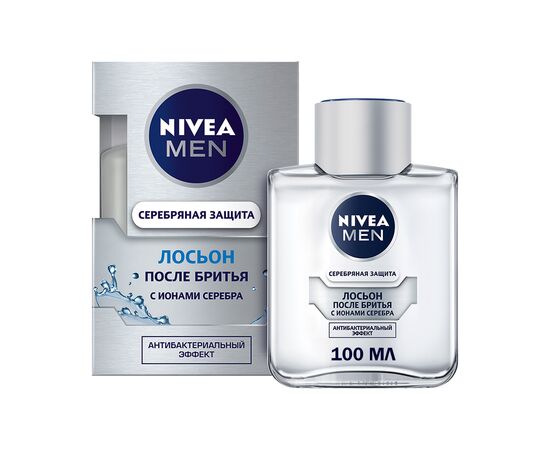 Лосьон после бритья Nivea Men Серебряная защита с ионами серебра 100 мл (4005808539789/4005808539604), изображение 2