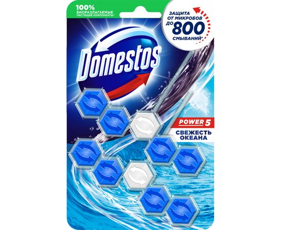 Туалетний блок Domestos Power 5 Свіжість океану 2 х 55 г (8710447326060)