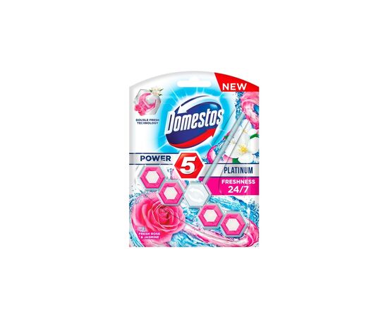 Туалетний блок Domestos Power 5 Троянда та Жасмин 55 г (8717163872314)