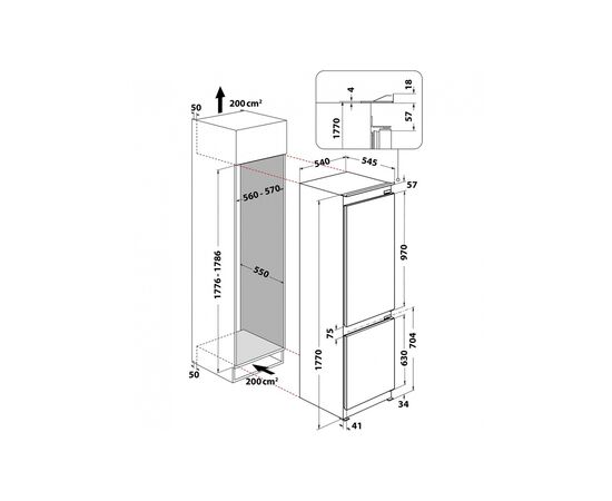Холодильник Whirlpool WHC18T341, зображення 3