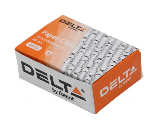 Скрепки канцелярские Delta by Axent rounded, 25 мм, 50 шт. (D4113), изображение 2 Скрепки канцелярские Delta by Axent rounded, 25 мм, 50 шт. (D4113), изображение 2