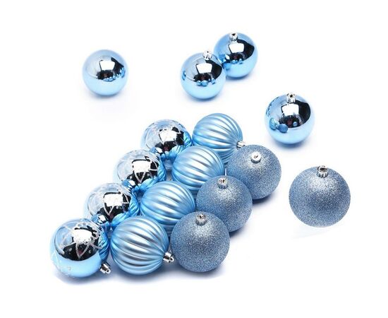 Елочная игрушка ColorWay Merry Christmas mix 16шт (8см) LIGHT BLUE_OEM (CW-MCB816LB_OEM)