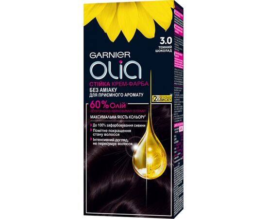 Фарба для волосся Garnier Olia 3.0 Темний шоколад 112 мл (3600542243858)