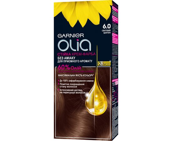 Краска для волос Garnier Olia 6.0 Светлый шатен 112 мл (3600542243681)