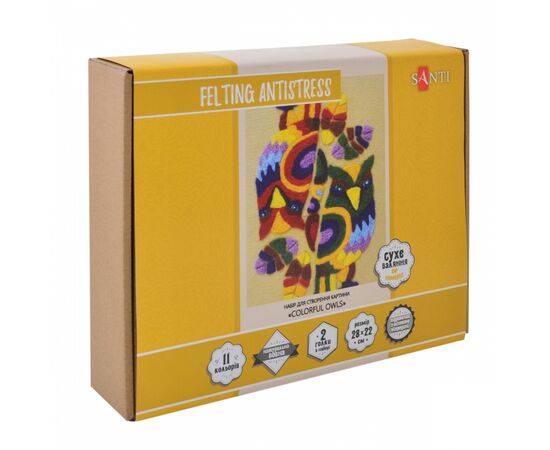 Набор для творчества Santi Colorful Owl техника валяния 28*22 см (742424)