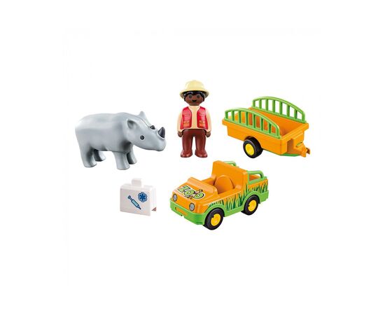 Конструктор Playmobil Джип с прицепом и носорогом (6336519), изображение 2 Конструктор Playmobil Джип с прицепом и носорогом (6336519), изображение 2