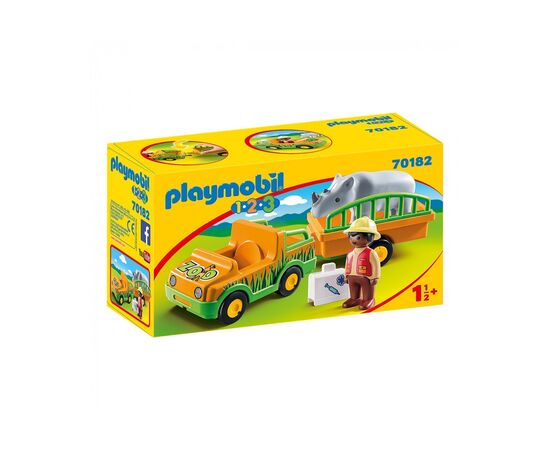 Конструктор Playmobil Джип с прицепом и носорогом (6336519)