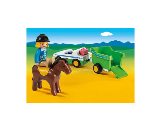 Конструктор Playmobil Машина с повозкой и лошадью (6336518), изображение 4 Конструктор Playmobil Машина с повозкой и лошадью (6336518), изображение 4