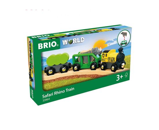 Железная дорога Brio Поезд носорожки Сафари, 5 элементов (33964)