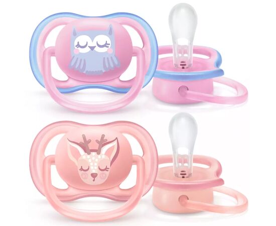 Пустушка Philips AVENT Ultra Air з декором для дівчат, 0-6 мес (SCF085/02)