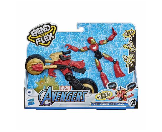 Фигурка для геймеров Hasbro Avengers Bend and flex 2 в 1 Железный человек на мотоцикле (F0244), изображение 3 Фигурка для геймеров Hasbro Avengers Bend and flex 2 в 1 Железный человек на мотоцикле (F0244), изображение 3