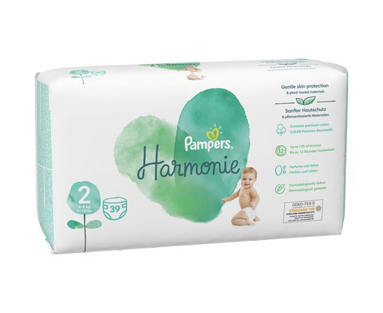 Подгузник Pampers Harmonie Mini Размер 2 (4-8 кг) 39 шт (8006540156551), изображение 3 Подгузник Pampers Harmonie Mini Размер 2 (4-8 кг) 39 шт (8006540156551), изображение 3