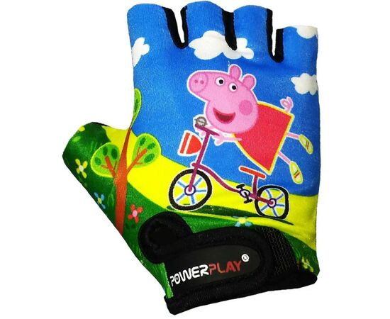 Велоперчатки PowerPlay Children 5473 Peppa Pig Blue S (5473Pepa_S_Blue), изображение 2 Велоперчатки PowerPlay Children 5473 Peppa Pig Blue S (5473Pepa_S_Blue), изображение 2