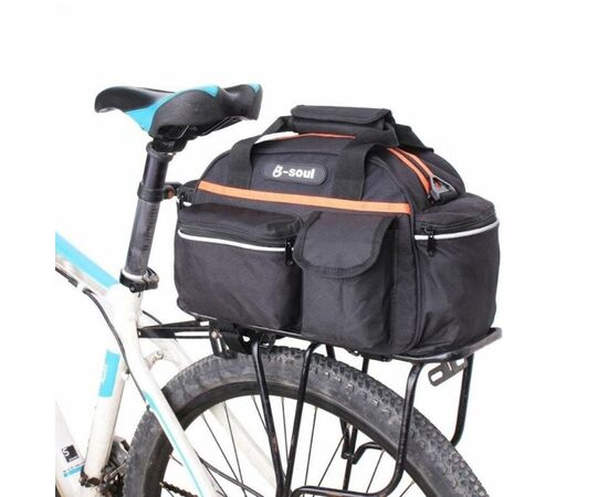 Велосумка на багажник Bravvos BC-BG163 40х16х21cm 15л Black/Orange (BIB-050), изображение 2 Велосумка на багажник Bravvos BC-BG163 40х16х21cm 15л Black/Orange (BIB-050), изображение 2