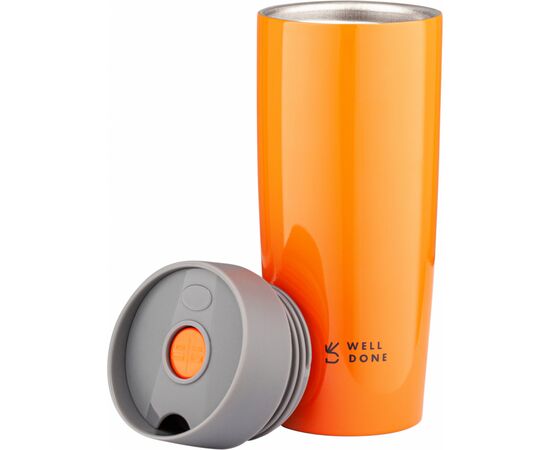 Термокружка Well Done 380 мл Orange (WD-7053O), изображение 2 Термокружка Well Done 380 мл Orange (WD-7053O), изображение 2