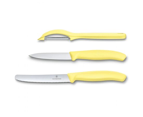 Набор ножей Victorinox SwissClassic Paring Set 3 шт Universal Yellow (6.7116.31L82), изображение 2 Набор ножей Victorinox SwissClassic Paring Set 3 шт Universal Yellow (6.7116.31L82), изображение 2