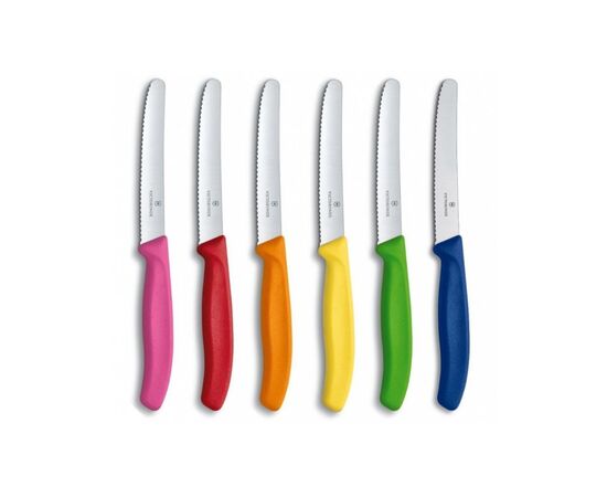 Набор ножей Victorinox SwissClassic TomatoSausage Set 6 шт Color (6.7839.6G), изображение 2 Набор ножей Victorinox SwissClassic TomatoSausage Set 6 шт Color (6.7839.6G), изображение 2