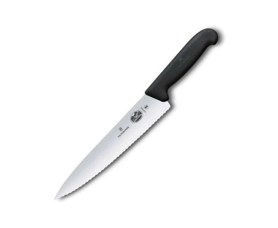 Кухонный нож Victorinox Fibrox Carving 19 см Serrated Black (5.2033.19), изображение 2 Кухонный нож Victorinox Fibrox Carving 19 см Serrated Black (5.2033.19), изображение 2