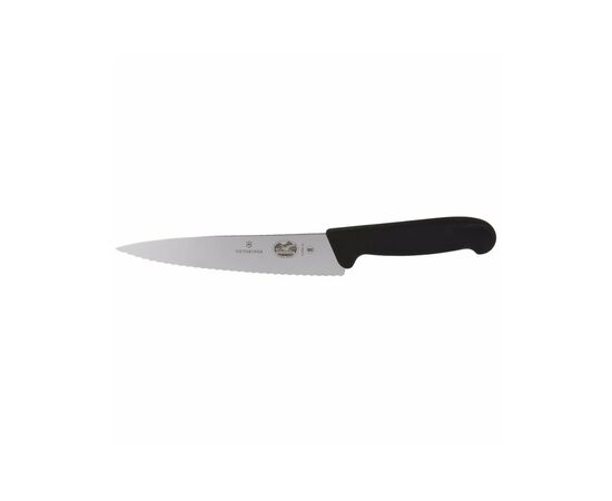 Кухонний ніж Victorinox Fibrox Carving 19 см Serrated Black (5.2033.19)