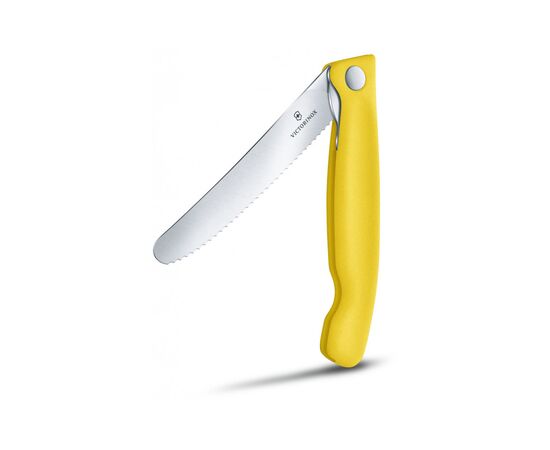 Кухонный нож Victorinox SwissClassic Foldable Paring 11 см Serrated Yellow (6.7836.F8B), изображение 2 Кухонный нож Victorinox SwissClassic Foldable Paring 11 см Serrated Yellow (6.7836.F8B), изображение 2