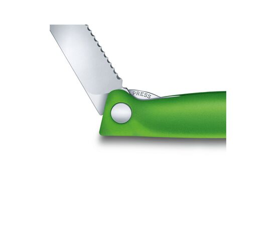 Кухонный нож Victorinox SwissClassic Foldable Paring 11 см Serrated Green (6.7836.F4B), изображение 3 Кухонный нож Victorinox SwissClassic Foldable Paring 11 см Serrated Green (6.7836.F4B), изображение 3