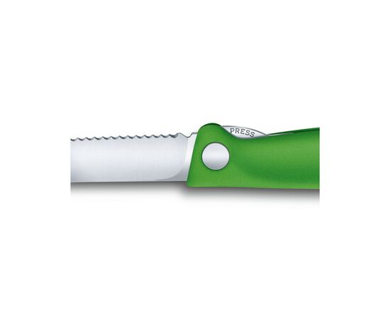 Кухонный нож Victorinox SwissClassic Foldable Paring 11 см Serrated Green (6.7836.F4B), изображение 4 Кухонный нож Victorinox SwissClassic Foldable Paring 11 см Serrated Green (6.7836.F4B), изображение 4