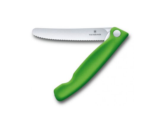 Кухонный нож Victorinox SwissClassic Foldable Paring 11 см Serrated Green (6.7836.F4B)
