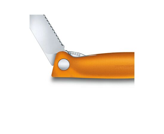 Кухонный нож Victorinox SwissClassic Foldable Paring 11 см Serrated Orange (6.7836.F9B), изображение 2 Кухонный нож Victorinox SwissClassic Foldable Paring 11 см Serrated Orange (6.7836.F9B), изображение 2