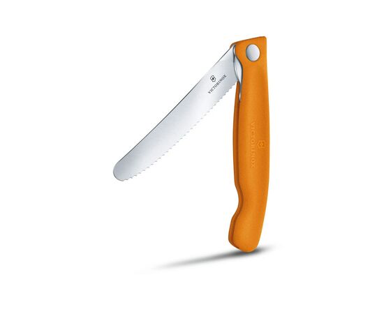 Кухонный нож Victorinox SwissClassic Foldable Paring 11 см Serrated Orange (6.7836.F9B), изображение 6 Кухонный нож Victorinox SwissClassic Foldable Paring 11 см Serrated Orange (6.7836.F9B), изображение 6