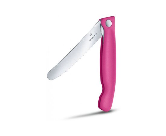 Кухонный нож Victorinox SwissClassic Foldable Paring 11 см Serrated Pink (6.7836.F5B), изображение 2 Кухонный нож Victorinox SwissClassic Foldable Paring 11 см Serrated Pink (6.7836.F5B), изображение 2