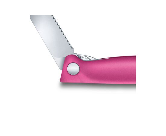 Кухонный нож Victorinox SwissClassic Foldable Paring 11 см Serrated Pink (6.7836.F5B), изображение 3 Кухонный нож Victorinox SwissClassic Foldable Paring 11 см Serrated Pink (6.7836.F5B), изображение 3