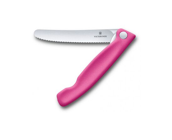Кухонный нож Victorinox SwissClassic Foldable Paring 11 см Serrated Pink (6.7836.F5B)