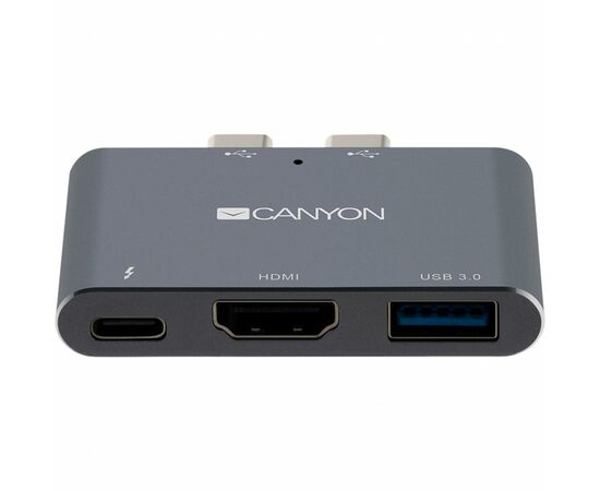 Порт-репликатор Canyon Docking Station with 3 ports, Thunderbolt 3, Input 100-240V (CNS-TDS01DG), изображение 2 Порт-репликатор Canyon Docking Station with 3 ports, Thunderbolt 3, Input 100-240V (CNS-TDS01DG), изображение 2