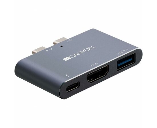 Порт-репликатор Canyon Docking Station with 3 ports, Thunderbolt 3, Input 100-240V (CNS-TDS01DG), изображение 3 Порт-репликатор Canyon Docking Station with 3 ports, Thunderbolt 3, Input 100-240V (CNS-TDS01DG), изображение 3