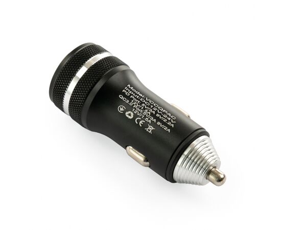 Зарядное устройство Vinga QC3.0 + PD Quick Car Charger aluminium 36W Max black (VCCQPAC), изображение 5 Зарядное устройство Vinga QC3.0 + PD Quick Car Charger aluminium 36W Max black (VCCQPAC), изображение 5