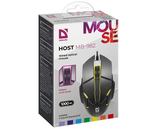 Мишка Defender Host MB-982 USB Black (52982), зображення 3 Мишка Defender Host MB-982 USB Black (52982), зображення 3