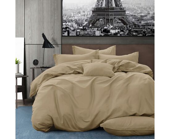 Постельное белье Home Line песочный сатин евро (162436)