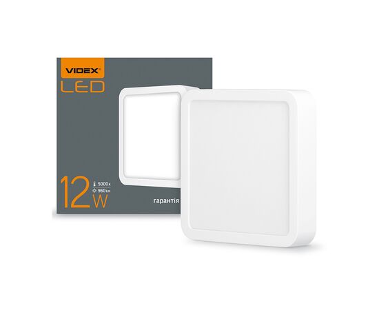 Світильник Videx LED накладний квадрат 12W 5000K (VL-DLSS-125), зображення 3 Світильник Videx LED накладний квадрат 12W 5000K (VL-DLSS-125), зображення 3