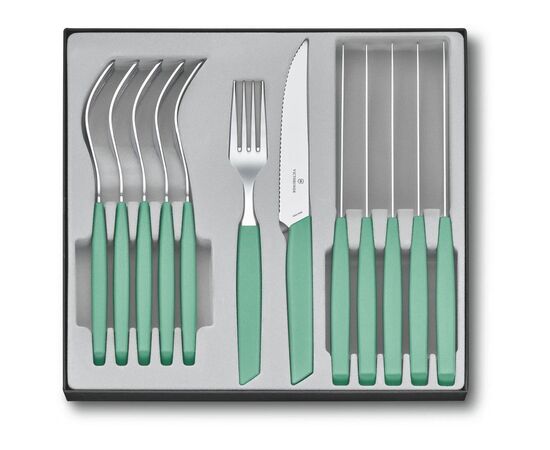 Набор столовых приборов Victorinox Swiss Modern Table Set 12 шт Steak Mint (6.9096.12W41.12)