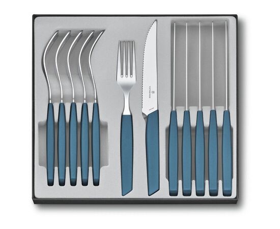 Набір столових приборів Victorinox Swiss Modern Table Set 12 шт Steak Blue (6.9096.12W2.12)