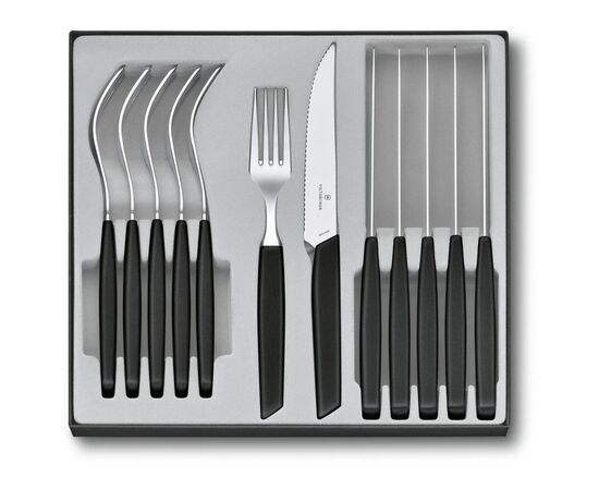Набір столових приборів Victorinox Swiss Modern Table Set 12 шт Steak Black (6.9093.12W.12)