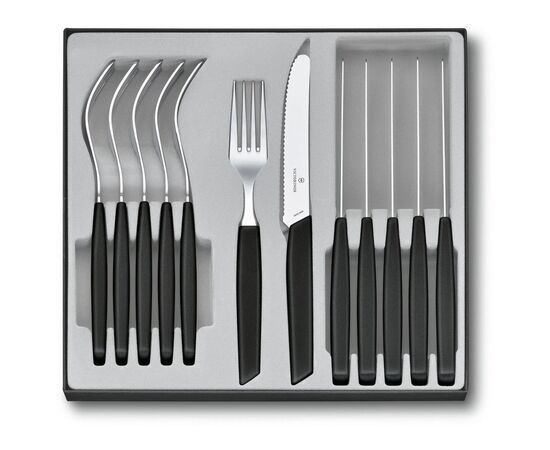 Набір столових приборів Victorinox Swiss Modern Table Set 12 шт Tomato Black (6.9093.11W.12)