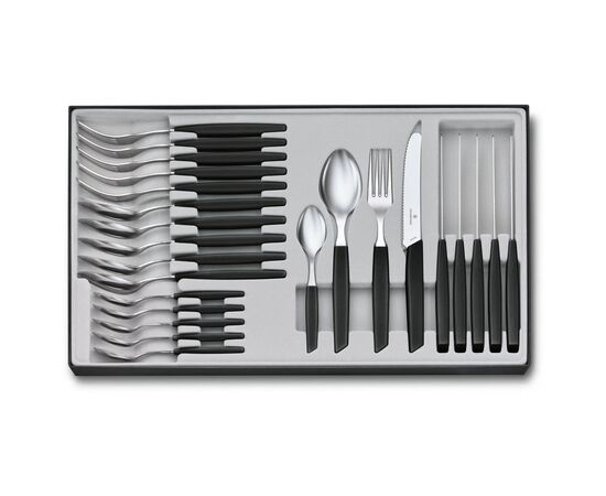 Набір столових приборів Victorinox Swiss Modern Table Set 24 шт Tomato Black (6.9093.11W.24)