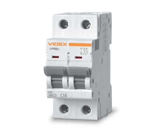 Автоматичний вимикач Videx RS6 RESIST 2п 16А 6кА С (VF-RS6-AV2C16)