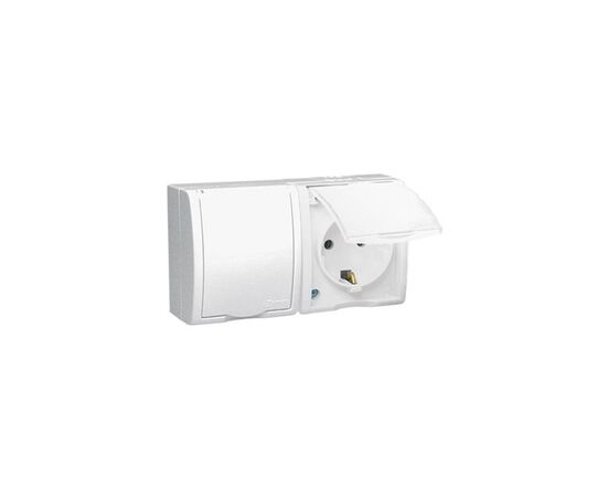 Розетка Simon Aquarius 2x IP54 Schuko с белой крышкой (AQGSz1-2/11)