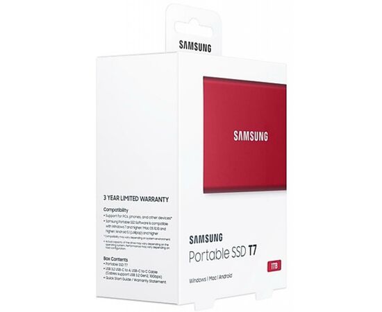 Накопитель SSD USB 3.2 1TB T7 Samsung (MU-PC1T0R/WW), изображение 8 Накопитель SSD USB 3.2 1TB T7 Samsung (MU-PC1T0R/WW), изображение 8