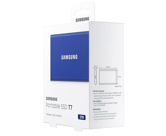 Накопитель SSD USB 3.2 2TB T7 Samsung (MU-PC2T0H/WW), изображение 10 Накопитель SSD USB 3.2 2TB T7 Samsung (MU-PC2T0H/WW), изображение 10