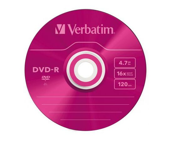 Диск DVD Verbatim 4.7Gb 16X Slim case 5 шт Color (43557), изображение 4 Диск DVD Verbatim 4.7Gb 16X Slim case 5 шт Color (43557), изображение 4