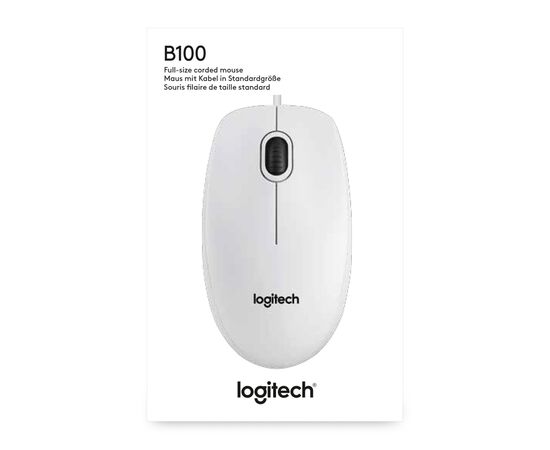 Мышка Logitech B100 White (910-003360), изображение 4 Мышка Logitech B100 White (910-003360), изображение 4